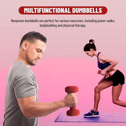 Endless Neoprene Coated Fixed Dumbbell for Gym Exercises | Material: Iron with Vinyl Coat | Weights for Women and Men | Colour: Multicoloured