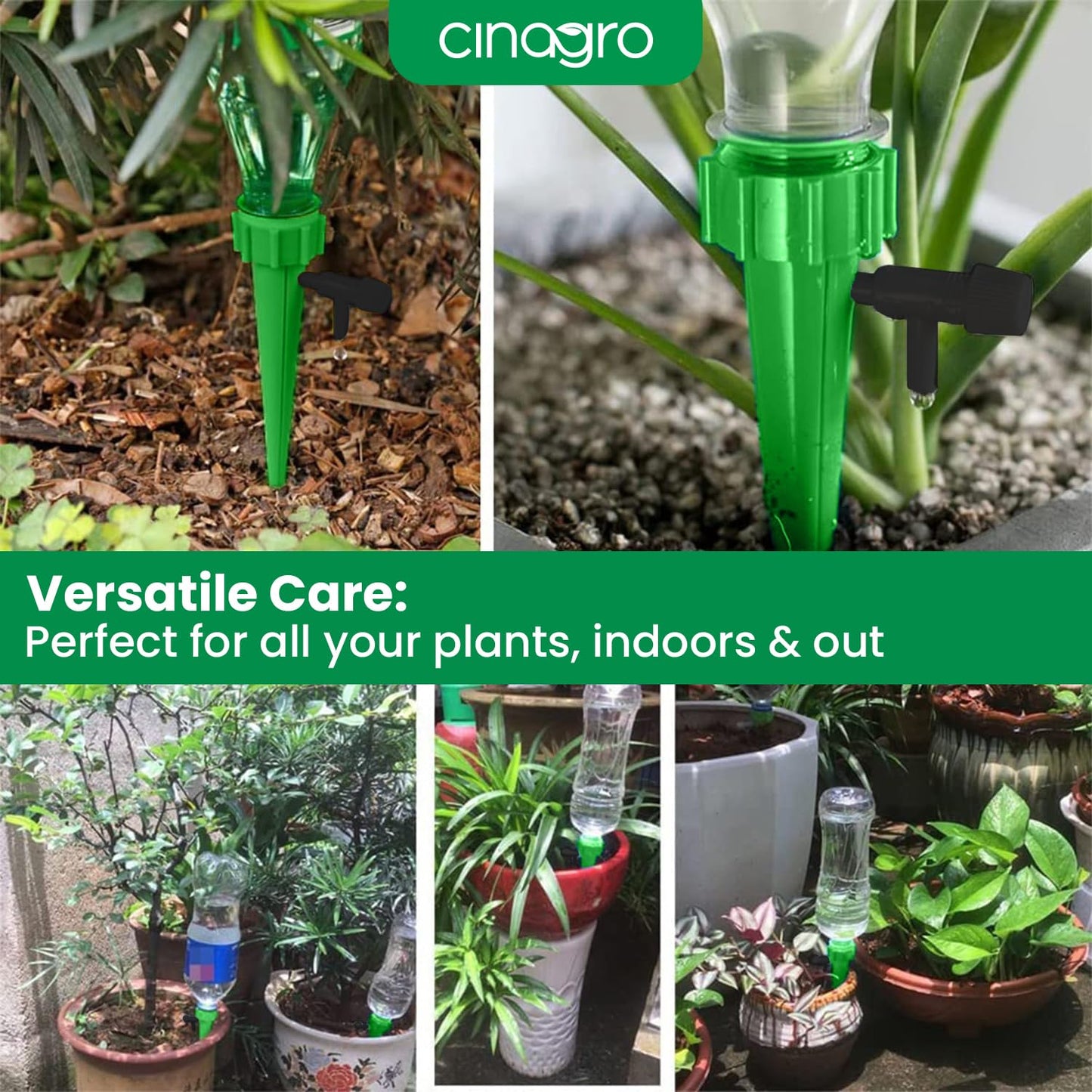 Cinagro (Pack of 6) Drip Irrigation kit for Home Garden, Self-Watering Spikes, Drip Spikes for Plants, Home Garden, Automatic Plant Watering Devices