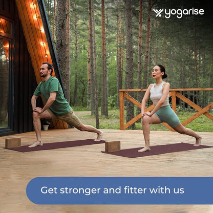 Yogarise Anti-Skid Yoga Mat with Carry Bag & Strap For Home Gym & Outdoor Workout, Water-Resistant, Soft, Easy to Fold