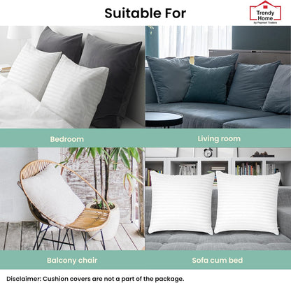 Trendy Home 20x20 Throw Pillow Insert (Set of 2, White) Bed and Couch Pillows Stuffer Hypoallergenic, Decorative Home Indoor Outdoor Sofa Pillow Filler (Machine Wash, 2 Pack)