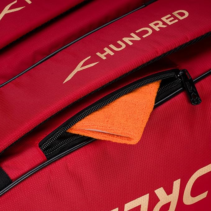 HUNDRED Cosmogear Badminton Kit-Bag | Unisex | Material: Polyester | Double Zipper Bag with Front Zipper Pocket