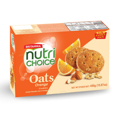 Britannia NutriChoice Oats Orange Biscuits Family Pack (6X75g)