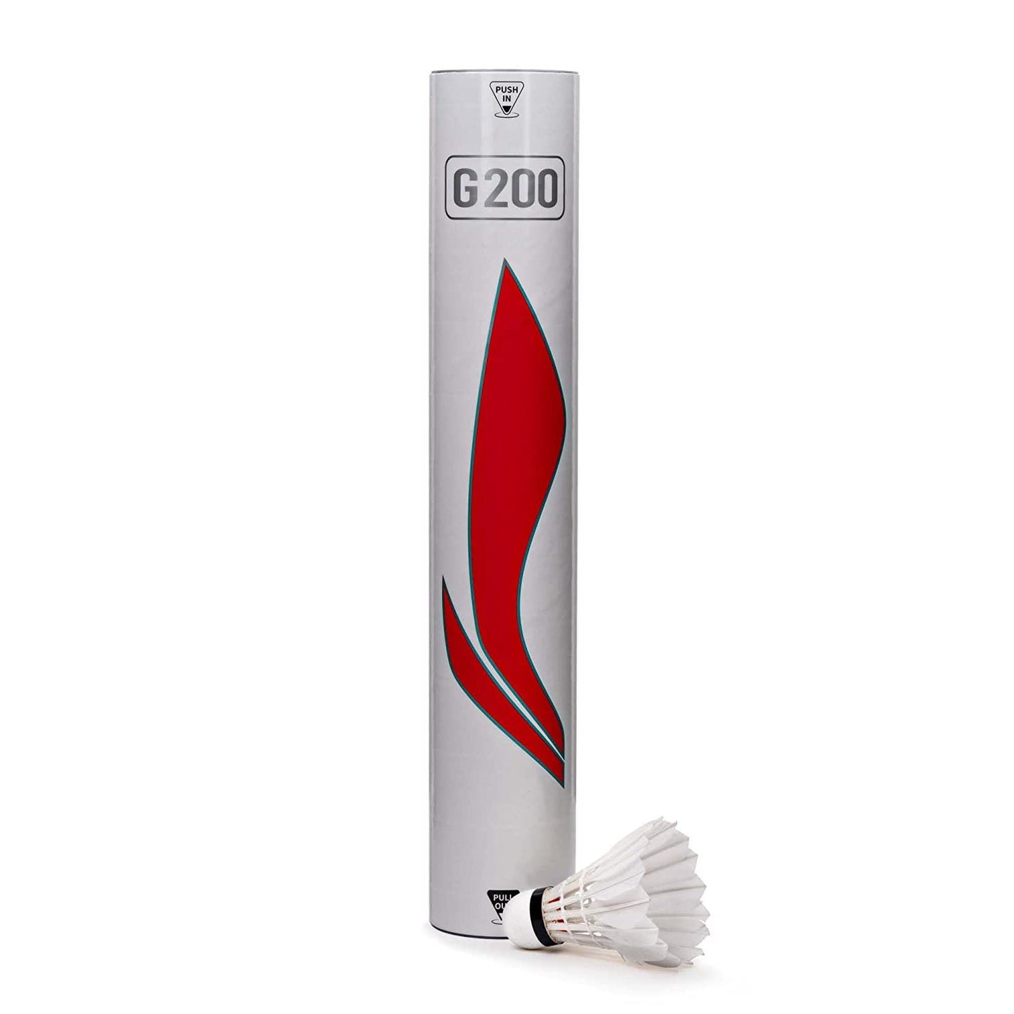 Li-Ning G-200 Feather Shuttlecock | 12 Pcs | Color: White | Speed: 76 | For Men & Boys | Material: Feather | Ideal for Competition Purpose | Hybrid Cork Base