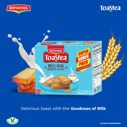 Britannia Milk Rusk with the Goodness of Milk Super Saver Pack (560g)