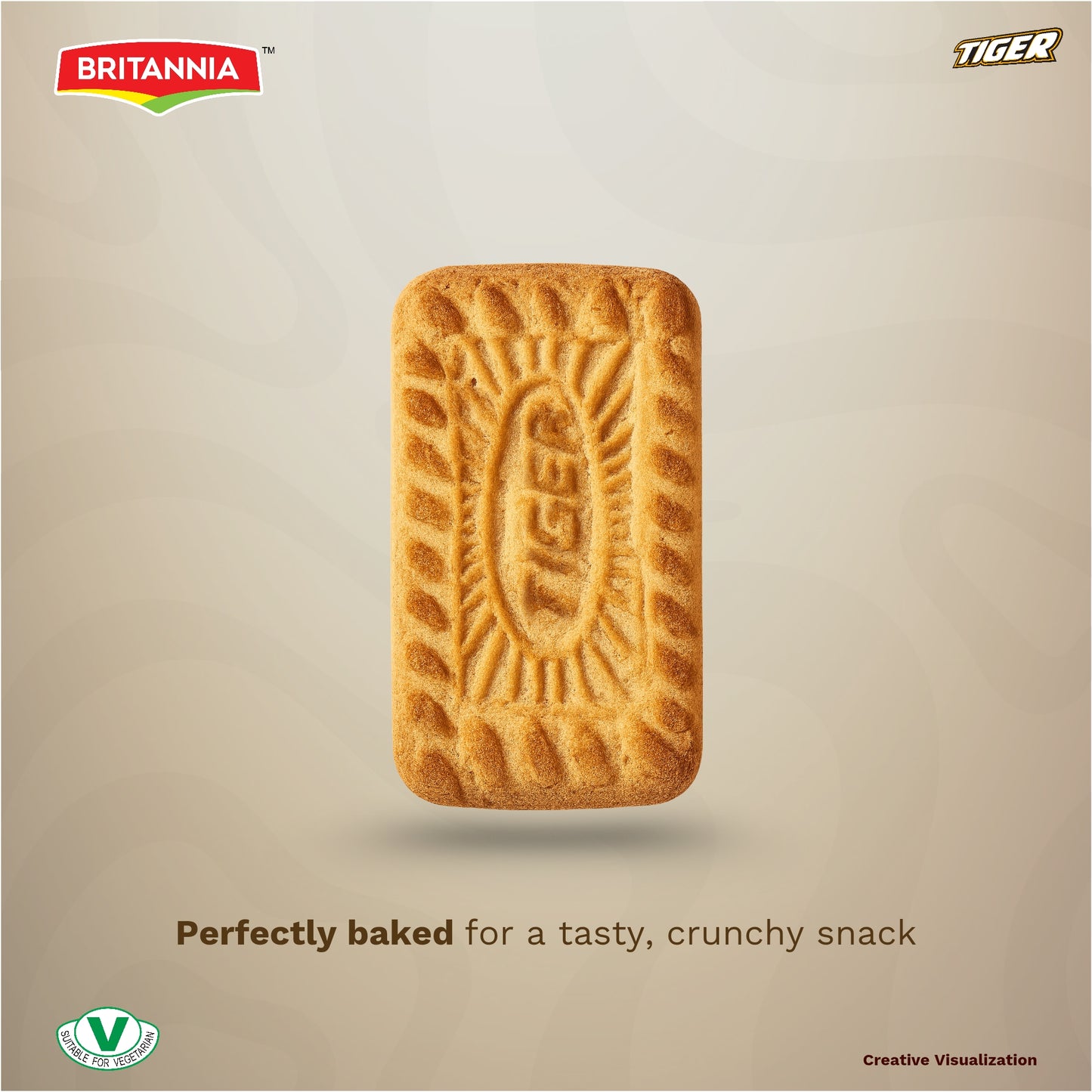 Britannia Tiger Glucose Biscuits Family Pack | Each Nutritious & Delicious Cookies Perfect Kids Snack for Breakfast & Tea Time Pack (200g) Pack of 4