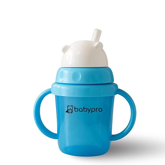 BabyPro Sipper Mug with Straw 180ML Spill-Proof, for Babies 6+ Months Age, for Water, Juice, Easy-Grip Handles, BPA-Free, Non-Toxic, Polypropylene, Easy to Clean, Safe Drinkware Cute & Durable