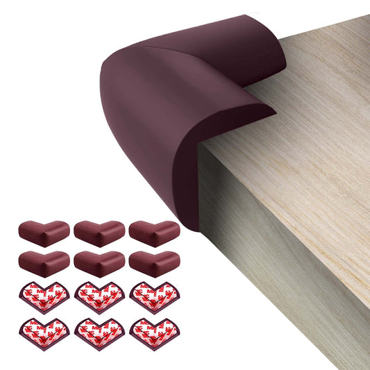 BabyPro BabyProofing Corner Guards (12mm, Pack of 12) with Strong Adhesive Tape by Certified Professional Childproofer for Covering Sharp Edges & Corners of Bed, Table & Furniture