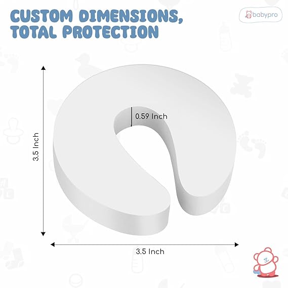 BabyPro Baby Proofing Finger U-Shape Door Guard for Kids Safety, Non-Toxic EVA Foam, Children Safety Door Slam Stopper, Prevents Finger Pinch Injuries & Pet from Getting Locked