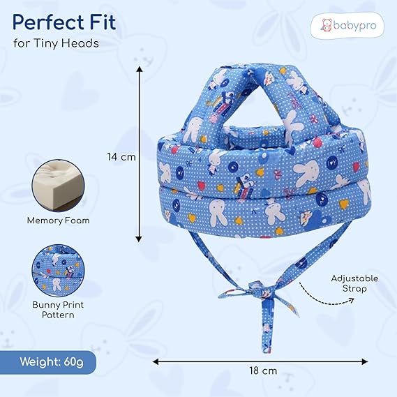 BabyPro Baby Head Safety Helmet for Crawling Walking Baby Head Protector - Head Protection for Safety 6 Months - 2 Years Soft Cushion Safety Headguard, Toddler Helmets Multi Printed