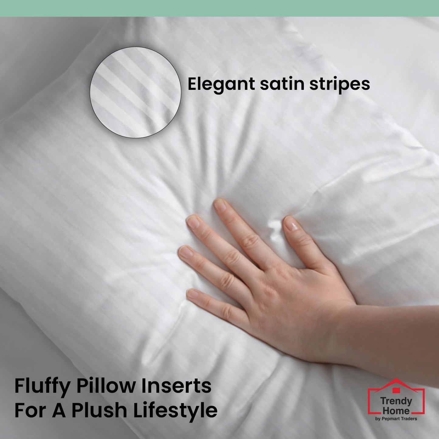 Trendy Home 12x20 Throw Pillow Insert (Pack of 2, White), Bed and Couch Pillows Stuffer Hypoallergenic, Lumbar Support Decorative Home Outdoor Pillow Filler