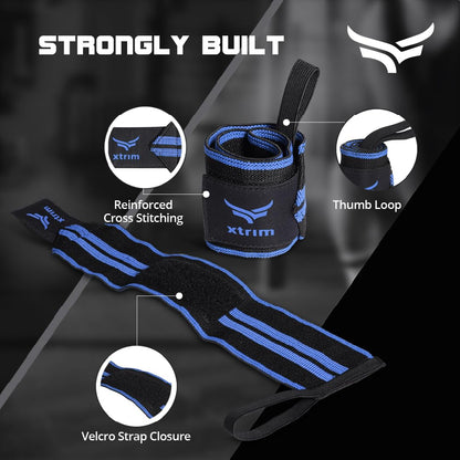 XTRIM Wrist Support for Men & Women, Wrist Band for Gym Wrist Wrap/Straps Gym Accessories for Men for Hand Grip & Wrist Support Crepe Bandage While Workout & Muscle Relaxation
