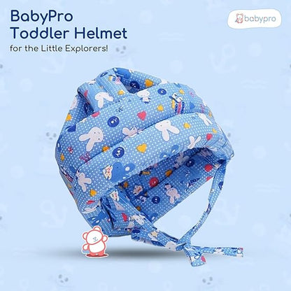 BabyPro Baby Head Safety Helmet for Crawling Walking Baby Head Protector - Head Protection for Safety 6 Months - 2 Years Soft Cushion Safety Headguard, Toddler Helmets Multi Printed