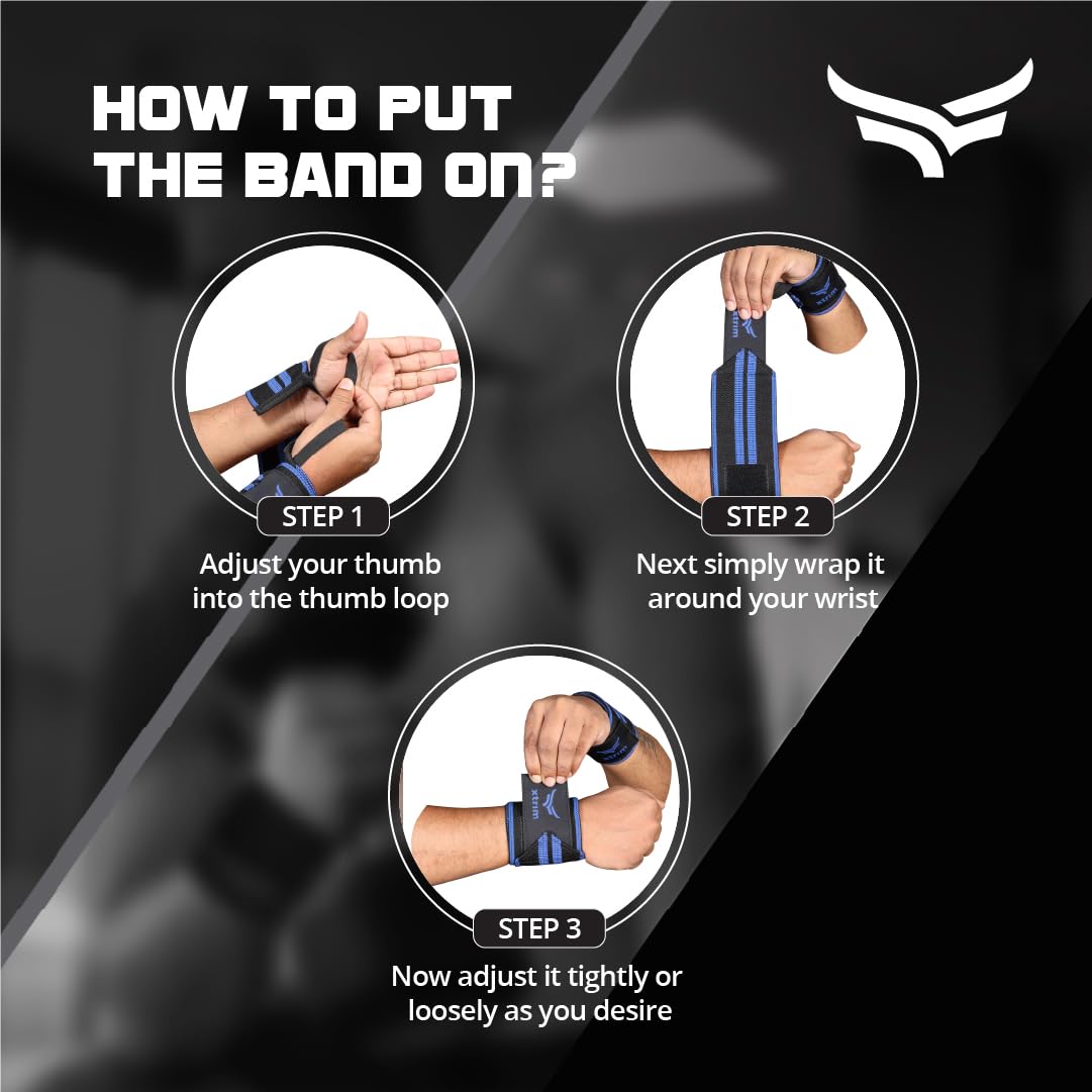 XTRIM Wrist Support for Men & Women, Wrist Band for Gym Wrist Wrap/Straps Gym Accessories for Men for Hand Grip & Wrist Support Crepe Bandage While Workout & Muscle Relaxation