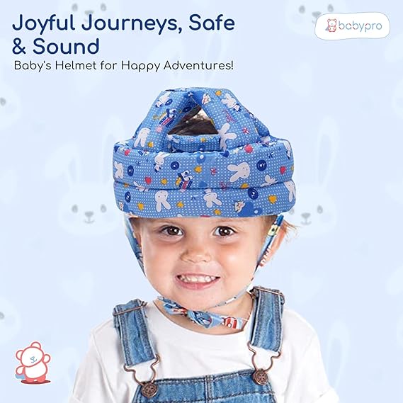 BabyPro Baby Head Safety Helmet for Crawling Walking Baby Head Protector - Head Protection for Safety 6 Months - 2 Years Soft Cushion Safety Headguard, Toddler Helmets Multi Printed
