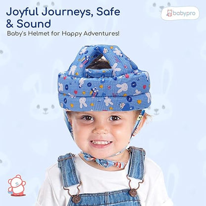BabyPro Baby Head Safety Helmet for Crawling Walking Baby Head Protector - Head Protection for Safety 6 Months - 2 Years Soft Cushion Safety Headguard, Toddler Helmets Multi Printed