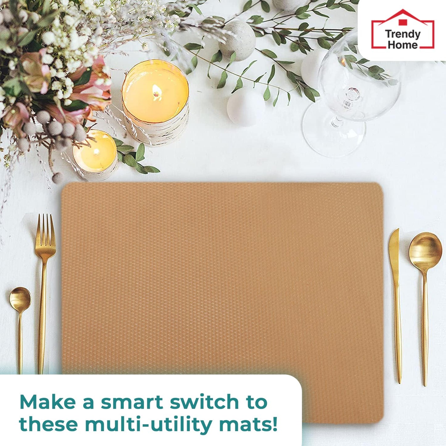 Senego by Trendy Home Anti-Slip Mat for Kitchen (45 cm x 5 m), Food Grade & Washable, Mat for Fridge, Shelves, Cupboards, EVA Shelf Liner Sheet for Drawers & Wardrobe (Diamond Texture)