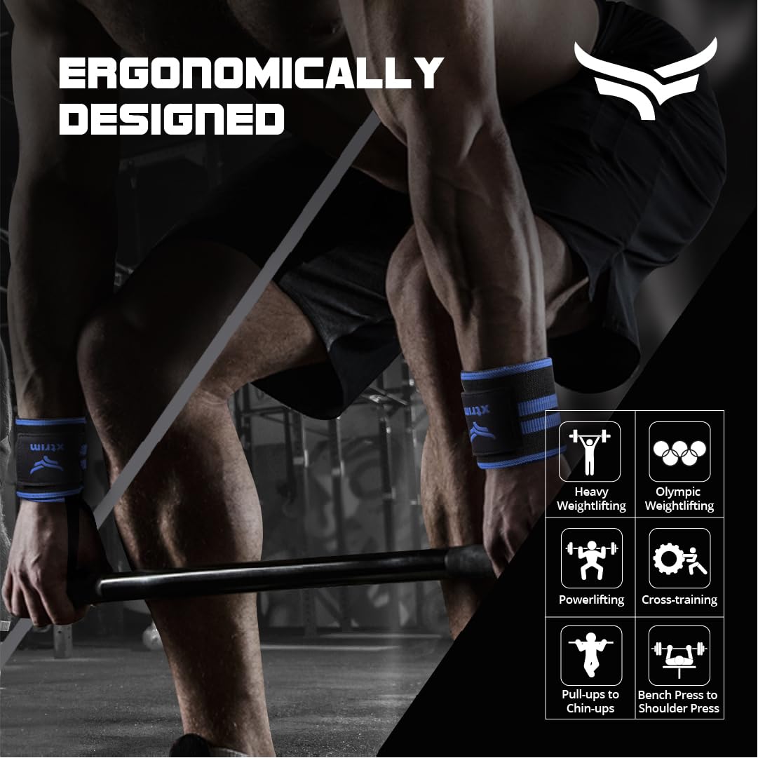 XTRIM Wrist Support for Men & Women, Wrist Band for Gym Wrist Wrap/Straps Gym Accessories for Men for Hand Grip & Wrist Support Crepe Bandage While Workout & Muscle Relaxation