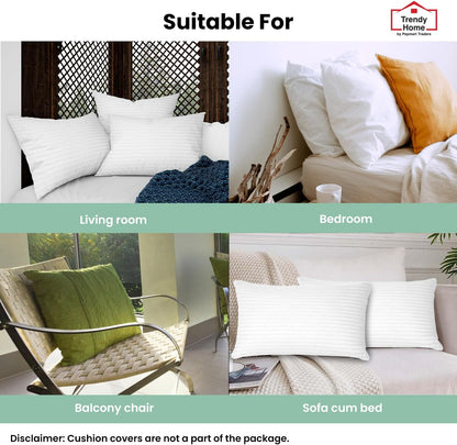 Trendy Home 12x20 Throw Pillow Insert (Pack of 2, White), Bed and Couch Pillows Stuffer Hypoallergenic, Lumbar Support Decorative Home Outdoor Pillow Filler