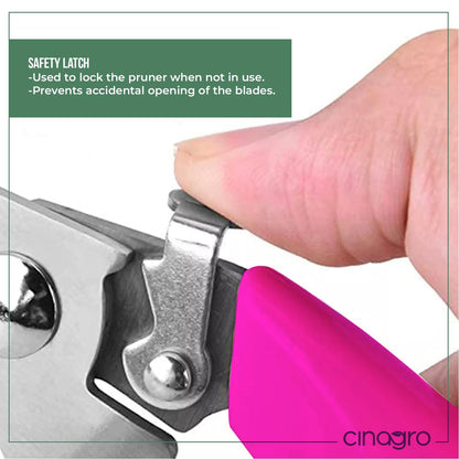 Cinagro Titanium Gardening Plant Cutter with 2 cm Branch Cutting Capacity, Safety Lock, Steel Spring Mechanism, Non-Slip Grip, Ergonomic Design, Pruner Shear for Plants, Branches & Grass