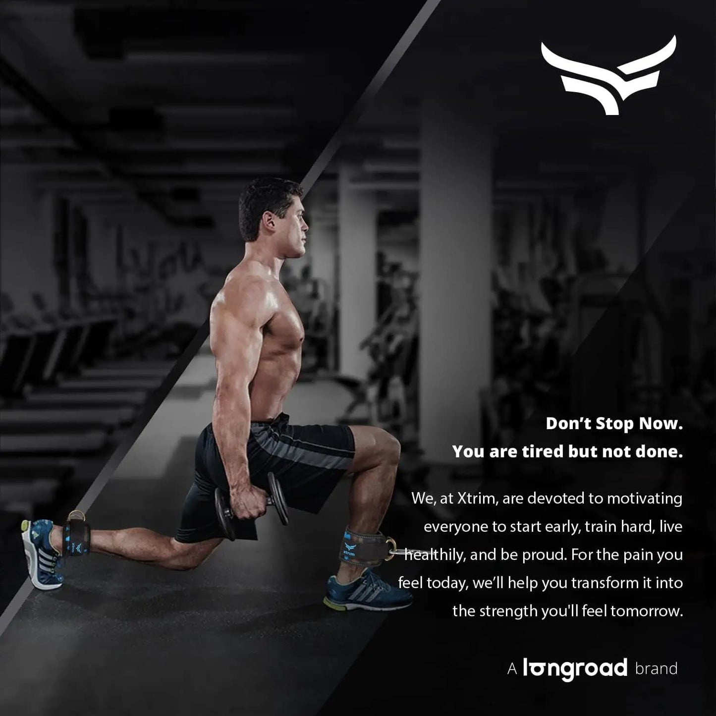 XTRIM Durafit Unisex Stylish Ankle Straps with Metal D-Rings for Cable Machine, Kickbacks and Glutes Workouts, Adjustable Ankle Straps, Curls & Hip Abductors with Padded Neoprene Support