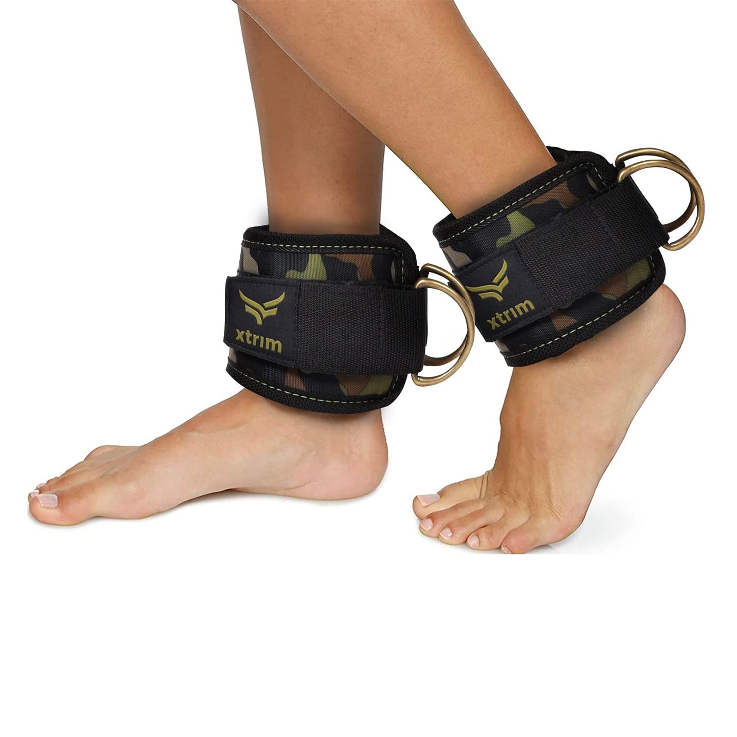 XTRIM Durafit Unisex Stylish Ankle Straps with Metal D-Rings for Cable Machine, Kickbacks and Glutes Workouts, Adjustable Ankle Straps, Curls & Hip Abductors with Padded Neoprene Support