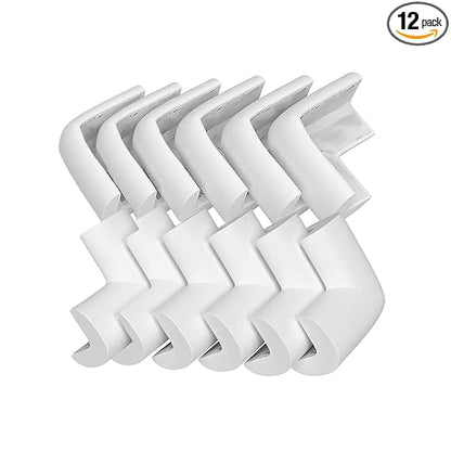 BabyPro BabyProofing Corner Guards (12mm, Pack of 12) with Strong Adhesive Tape by Certified Professional Childproofer for Covering Sharp Edges & Corners of Bed, Table & Furniture