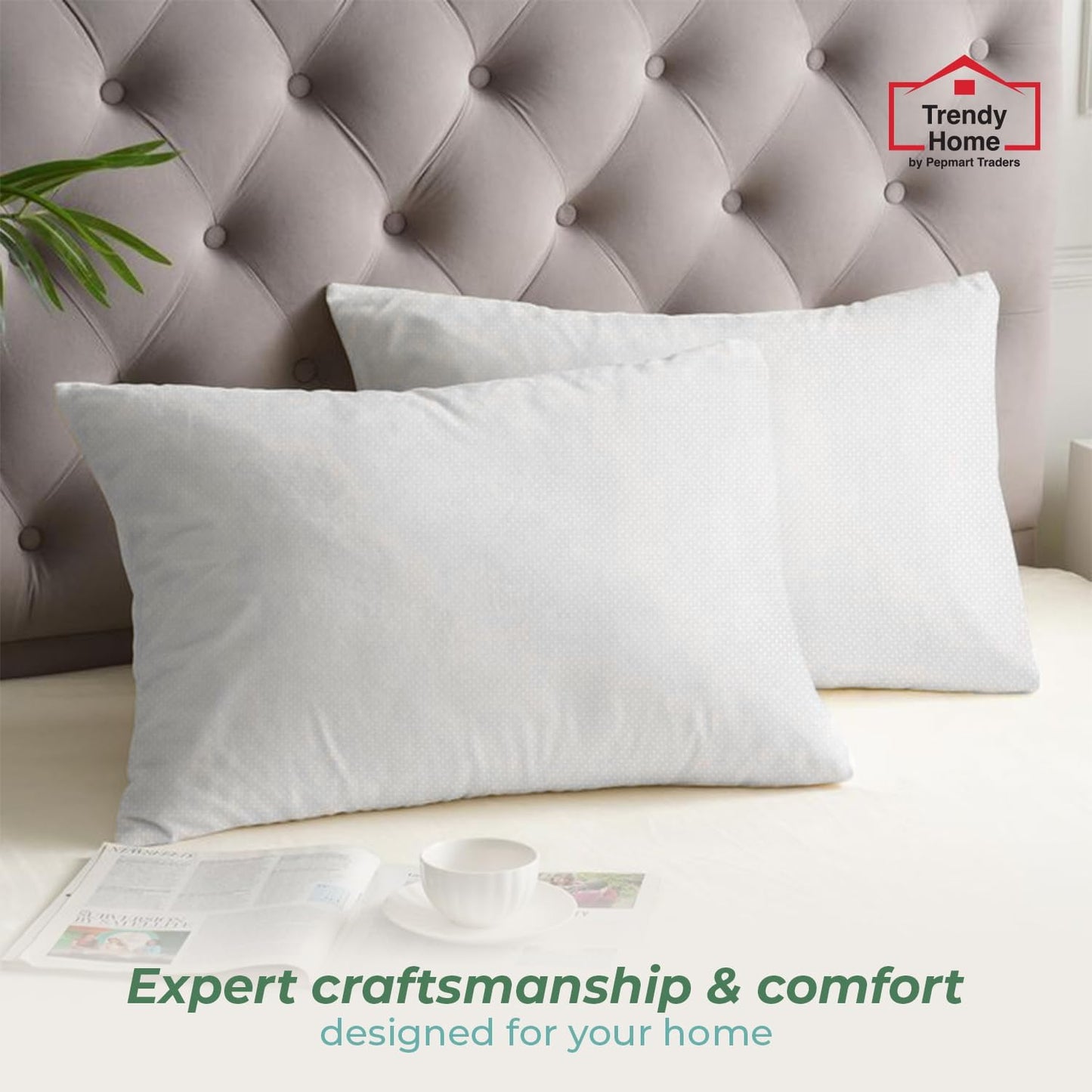 Trendy Home 12x20 Throw Pillow Insert (Pack of 2, White), Bed and Couch Pillows Stuffer Hypoallergenic, Lumbar Support Decorative Home Outdoor Pillow Filler