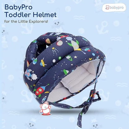 BabyPro Baby Head Safety Helmet for Crawling Walking Baby Head Protector - Head Protection for Safety 6 Months - 2 Years Soft Cushion Safety Headguard, Toddler Helmets Multi Printed