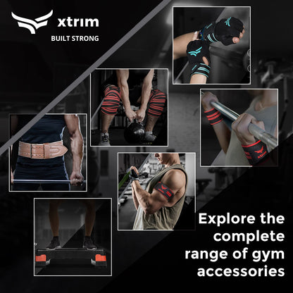 XTRIM Durafit Unisex Stylish Ankle Straps with Metal D-Rings for Cable Machine, Kickbacks and Glutes Workouts, Adjustable Ankle Straps, Curls & Hip Abductors with Padded Neoprene Support
