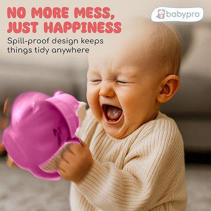 BabyPro Sipper Mug with Straw 180ML Spill-Proof, for Babies 6+ Months Age, for Water, Juice, Easy-Grip Handles, BPA-Free, Non-Toxic, Polypropylene, Easy to Clean, Safe Drinkware Cute & Durable