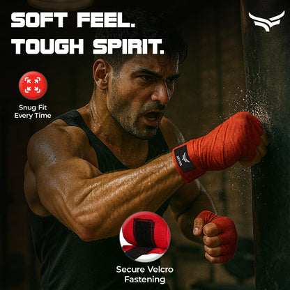 Xtrim Boxing Hand Wraps for Men & Women, Set of 2, 5cm x 2.5m, Polyester Cotton Blend, Wrist Support for MMA, Boxing, Muay Thai, Kickboxing, Velcro Closure, Training Accessories