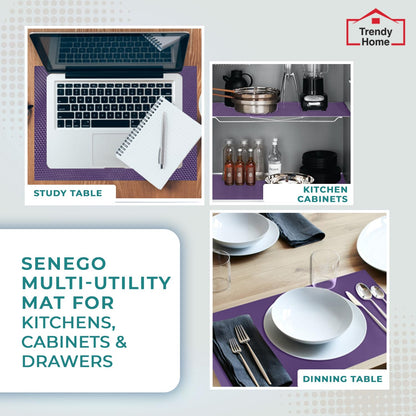 Senego by Trendy Home Anti-Slip Mat for Kitchen (45 cm x 5 m), Food Grade & Washable, Mat for Fridge, Shelves, Cupboards, EVA Shelf Liner Sheet for Drawers & Wardrobe (Diamond Texture)