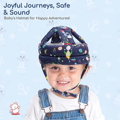 BabyPro Baby Head Safety Helmet for Crawling Walking Baby Head Protector - Head Protection for Safety 6 Months - 2 Years Soft Cushion Safety Headguard, Toddler Helmets Multi Printed