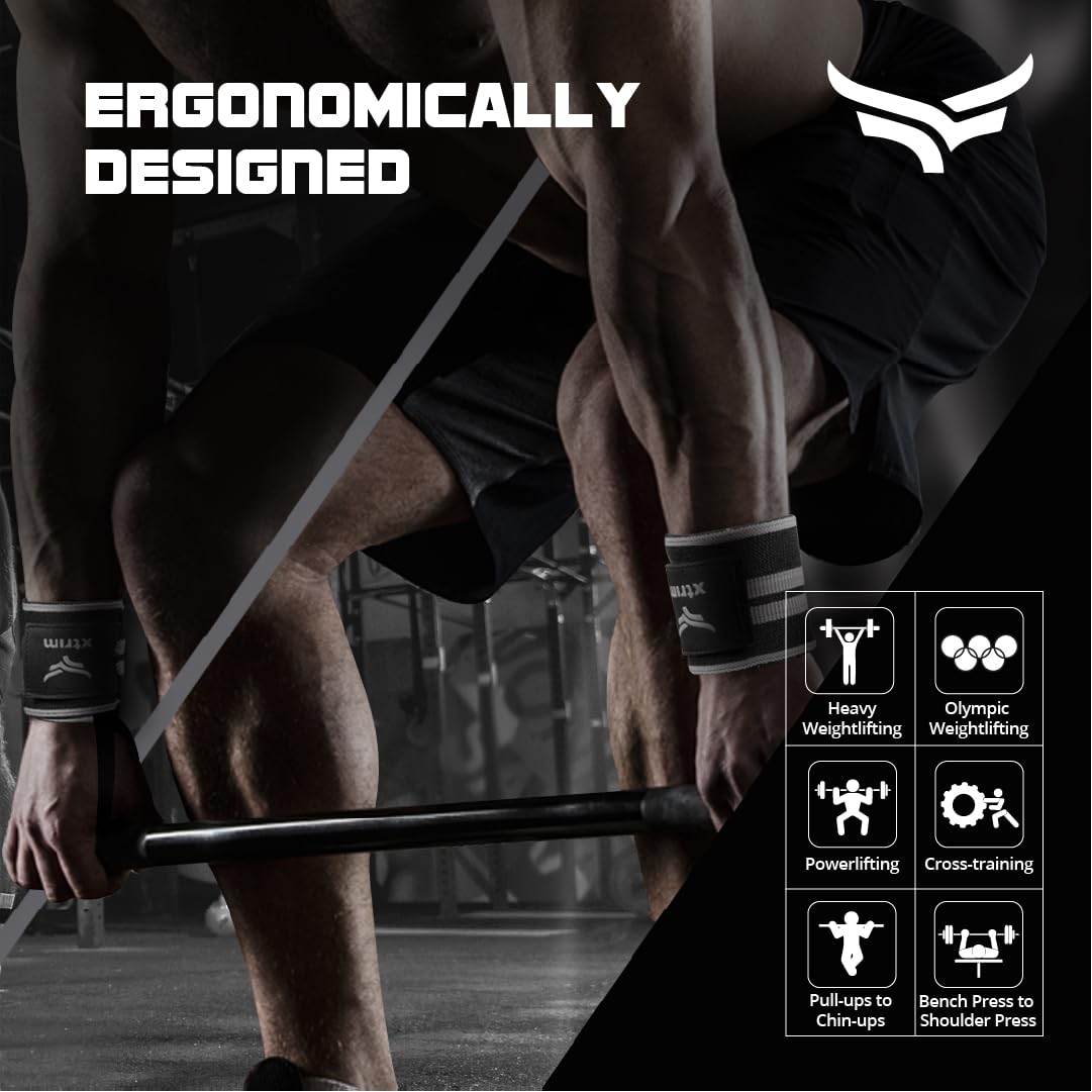 XTRIM Wrist Support for Men & Women, Wrist Band for Gym Wrist Wrap/Straps Gym Accessories for Men for Hand Grip & Wrist Support Crepe Bandage While Workout & Muscle Relaxation