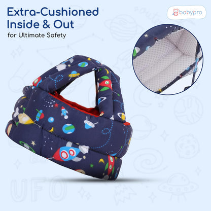 BabyPro Baby Head Safety Helmet for Crawling Walking Baby Head Protector - Head Protection for Safety 6 Months - 2 Years Soft Cushion Safety Headguard, Toddler Helmets Multi Printed