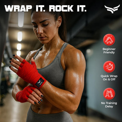 Xtrim Boxing Hand Wraps for Men & Women, Set of 2, 5cm x 2.5m, Polyester Cotton Blend, Wrist Support for MMA, Boxing, Muay Thai, Kickboxing, Velcro Closure, Training Accessories