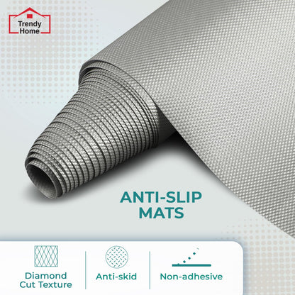 Senego by Trendy Home Anti-Slip Mat for Kitchen (45 cm x 5 m), Food Grade & Washable, Mat for Fridge, Shelves, Cupboards, EVA Shelf Liner Sheet for Drawers & Wardrobe (Diamond Texture)