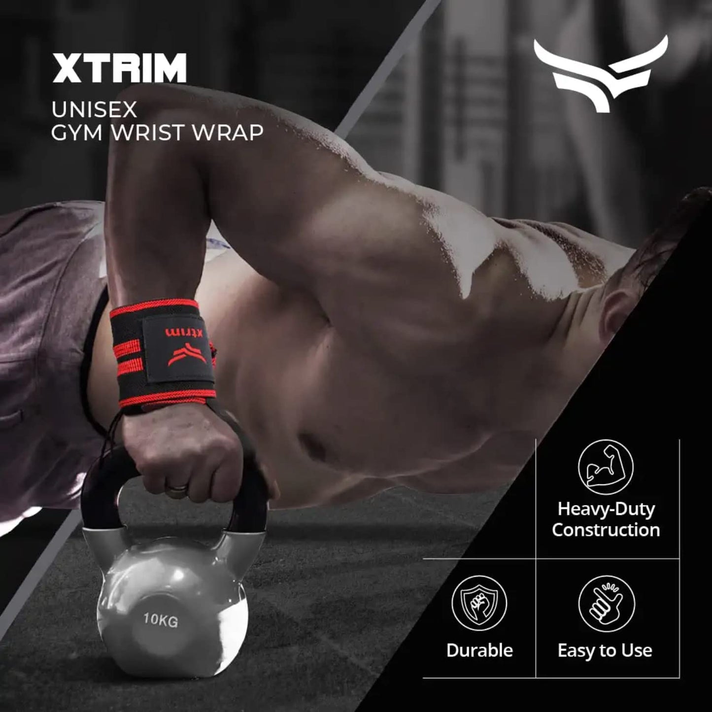 XTRIM Wrist Support for Men & Women, Wrist Band for Gym Wrist Wrap/Straps Gym Accessories for Men for Hand Grip & Wrist Support Crepe Bandage While Workout & Muscle Relaxation