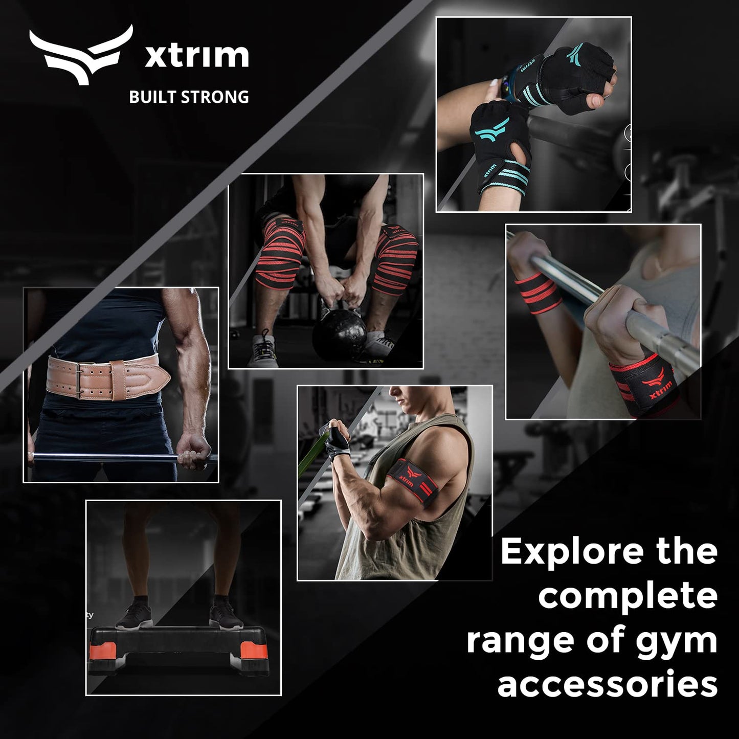 XTRIM Durafit Unisex Stylish Ankle Straps with Metal D-Rings for Cable Machine, Kickbacks and Glutes Workouts, Adjustable Ankle Straps, Curls & Hip Abductors with Padded Neoprene Support