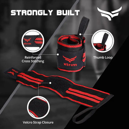 XTRIM Wrist Support for Men & Women, Wrist Band for Gym Wrist Wrap/Straps Gym Accessories for Men for Hand Grip & Wrist Support Crepe Bandage While Workout & Muscle Relaxation