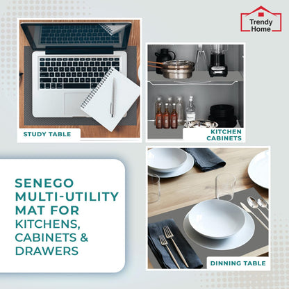 Senego by Trendy Home Anti-Slip Mat for Kitchen (45 cm x 5 m), Food Grade & Washable, Mat for Fridge, Shelves, Cupboards, EVA Shelf Liner Sheet for Drawers & Wardrobe (Diamond Texture)