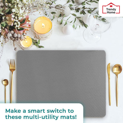 Senego by Trendy Home Anti-Slip Mat for Kitchen (45 cm x 5 m), Food Grade & Washable, Mat for Fridge, Shelves, Cupboards, EVA Shelf Liner Sheet for Drawers & Wardrobe (Diamond Texture)