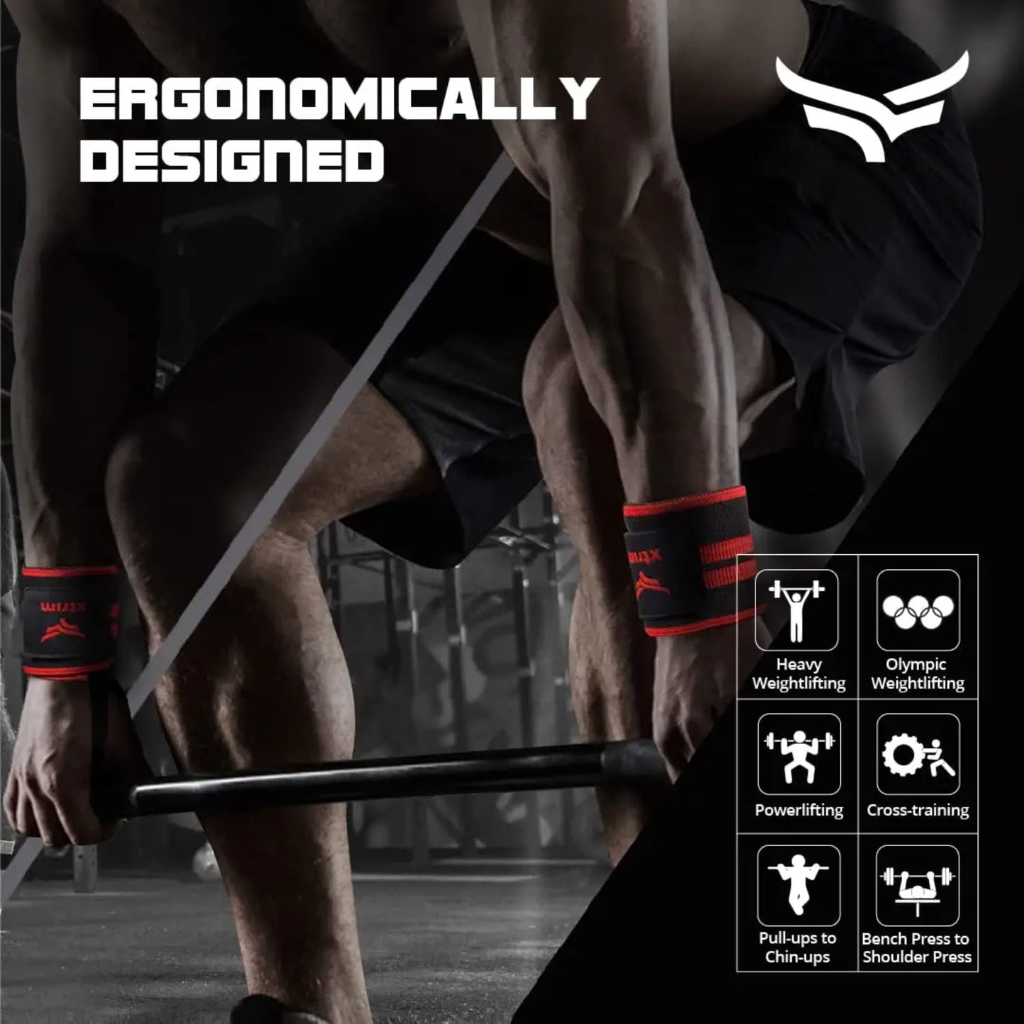 XTRIM Wrist Support for Men & Women, Wrist Band for Gym Wrist Wrap/Straps Gym Accessories for Men for Hand Grip & Wrist Support Crepe Bandage While Workout & Muscle Relaxation