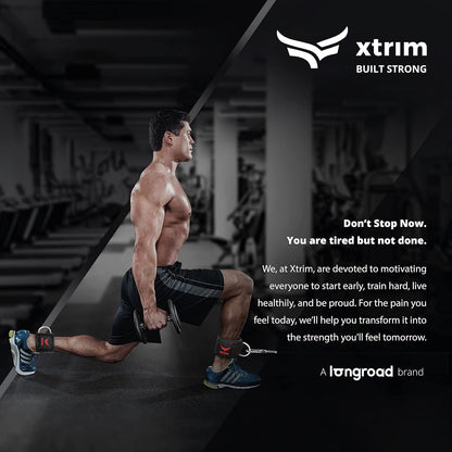 XTRIM Durafit Unisex Stylish Ankle Straps with Metal D-Rings for Cable Machine, Kickbacks and Glutes Workouts, Adjustable Ankle Straps, Curls & Hip Abductors with Padded Neoprene Support