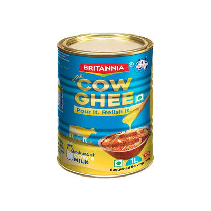 Britannia Pure Ghee Traditional Clarified Butter | Rich Aroma & Flavor Ideal for Cooking, Baking & Frying (907g) Pack of 1