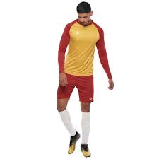 Nivia Destroyer Football Jersey Set for Men Full Sleeve (Large, Yellow/Red) | 5088L4