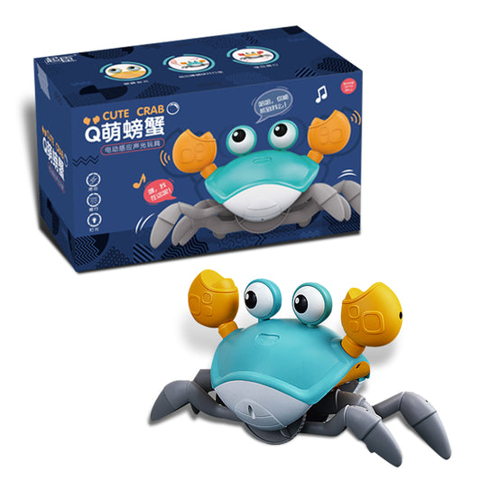 FUNFY Crawling Crab Baby Toy with Rechargeable Battery |Material: Plasic| Lights & Music| Interactive Learning & Entertainment Toys for Infants, Toddlers, & Kids | Color:Yellow